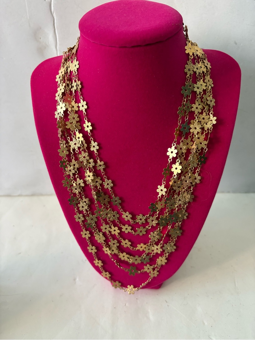 Gold Floral Multi-Strand Necklace - Women Jewelry